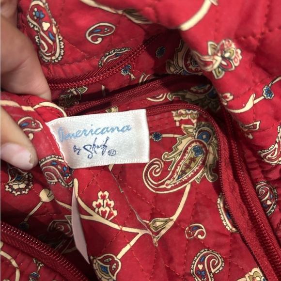 🌟 Americana by Sharif Quilted Tote – Red Paisley Print 🌟 - Picture 3 of 3